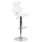 Emma and Oliver Ellipse Back Adjustable Height Barstool with Chrome Base